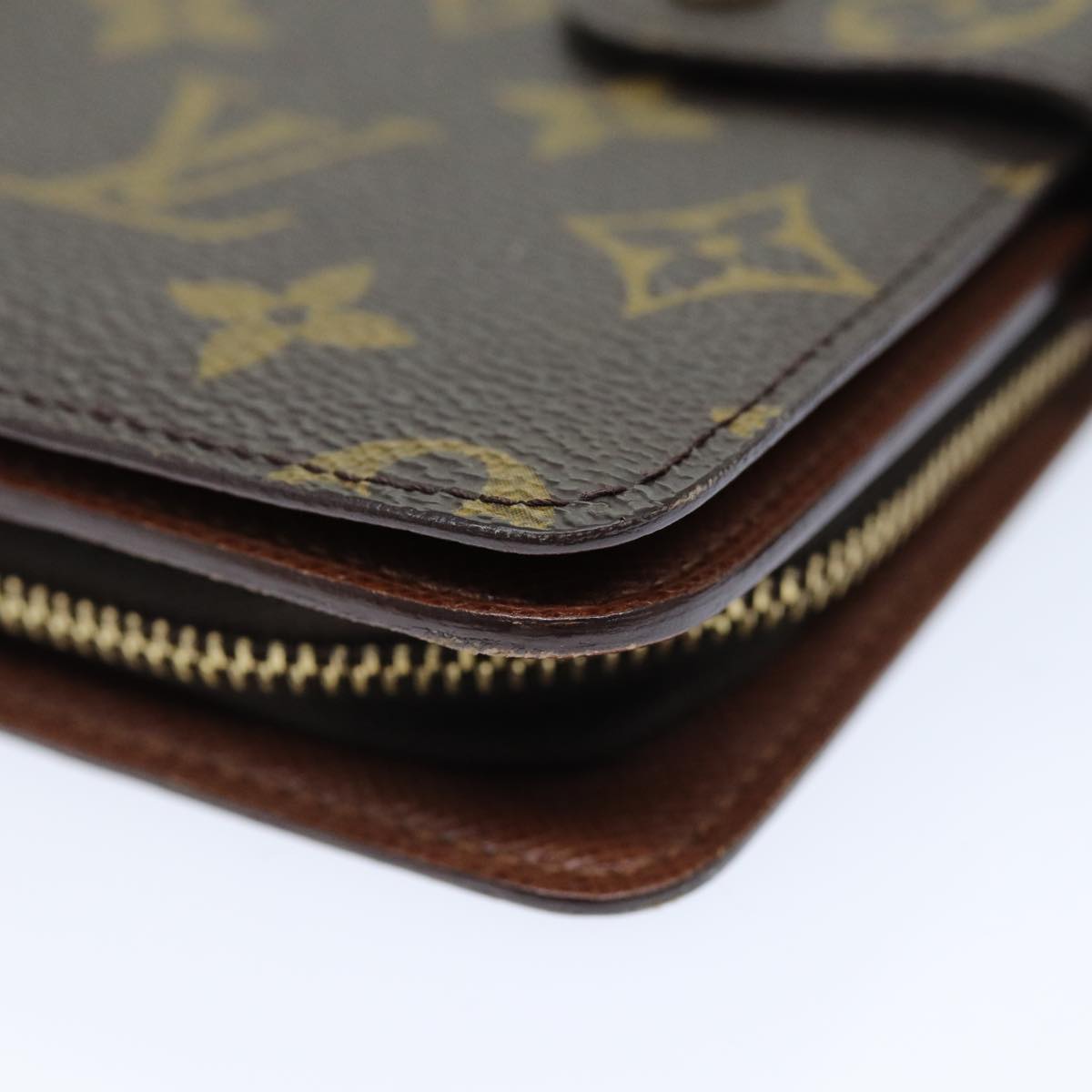 LOUIS VUITTON Monogram Porto Papie Zip Wallet M61207 LV yk12557