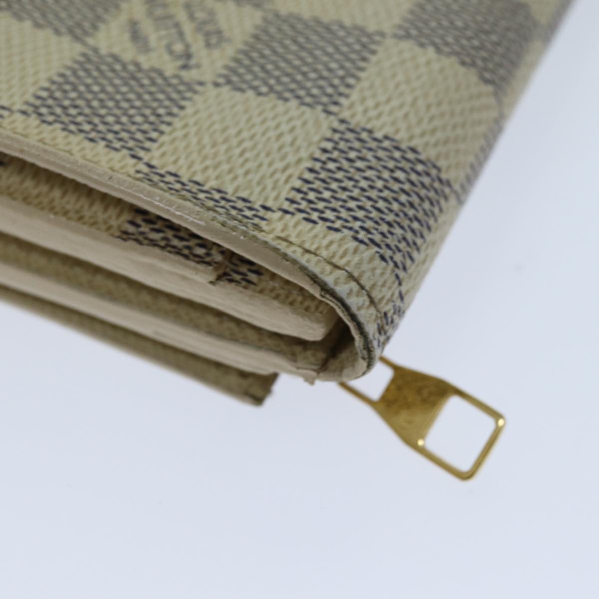 LOUIS VUITTON Damier Azur Portefeuille Anais Trifold Wallet N63241 yk12601