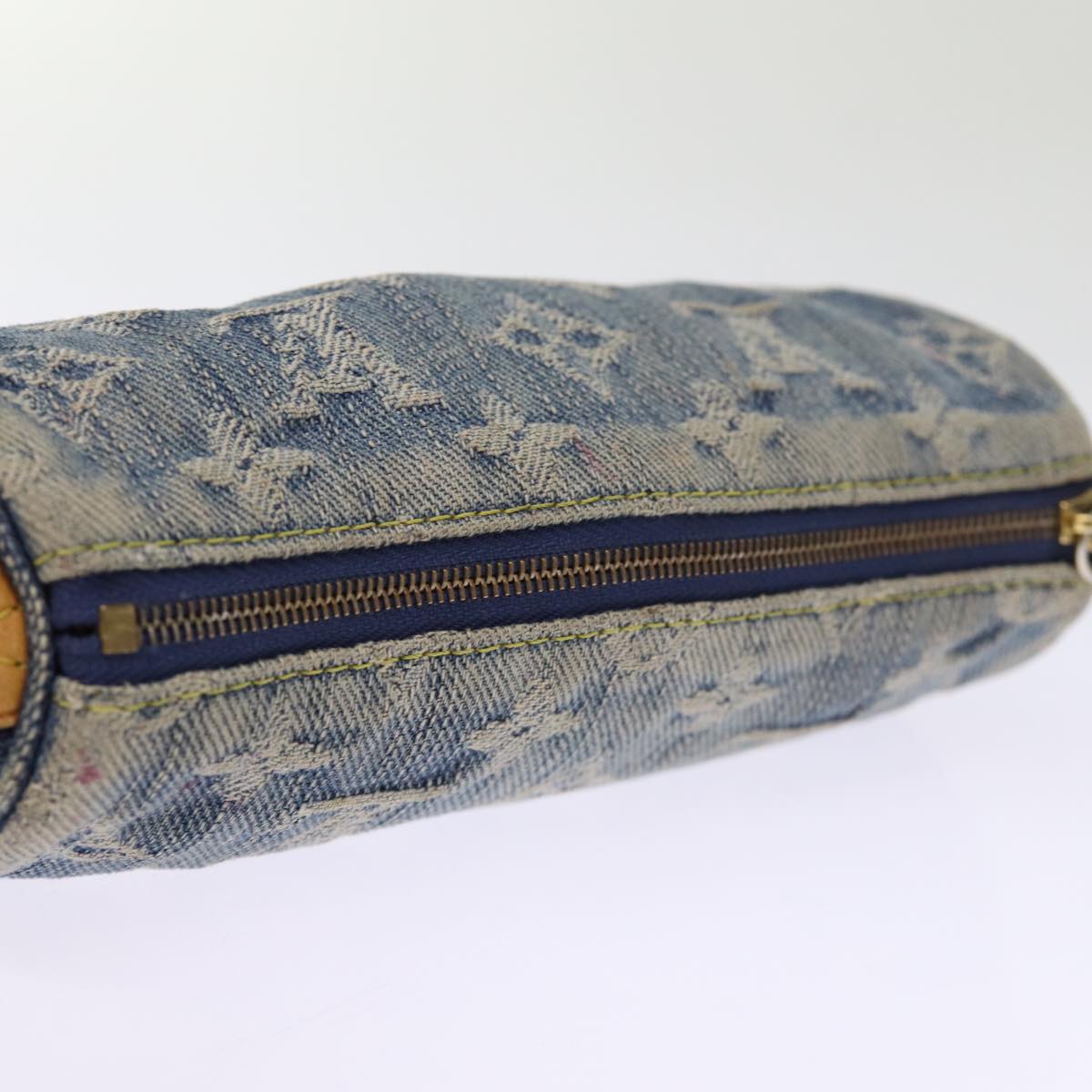 LOUIS VUITTON Monogram Denim Trousse Speedy GM Pouch Blue M95081 LV yk12692