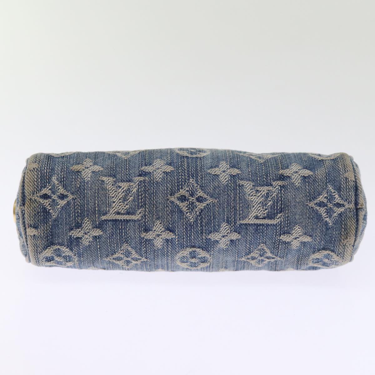 LOUIS VUITTON Monogram Denim Trousse Speedy GM Pouch Blue M95081 LV yk12692