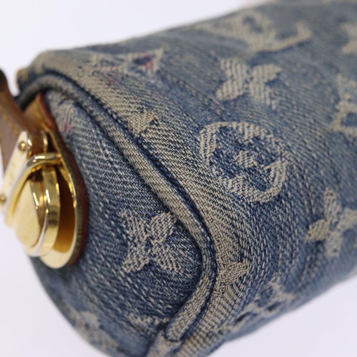 LOUIS VUITTON Monogram Denim Trousse Speedy GM Pouch Blue M95081 LV yk12692