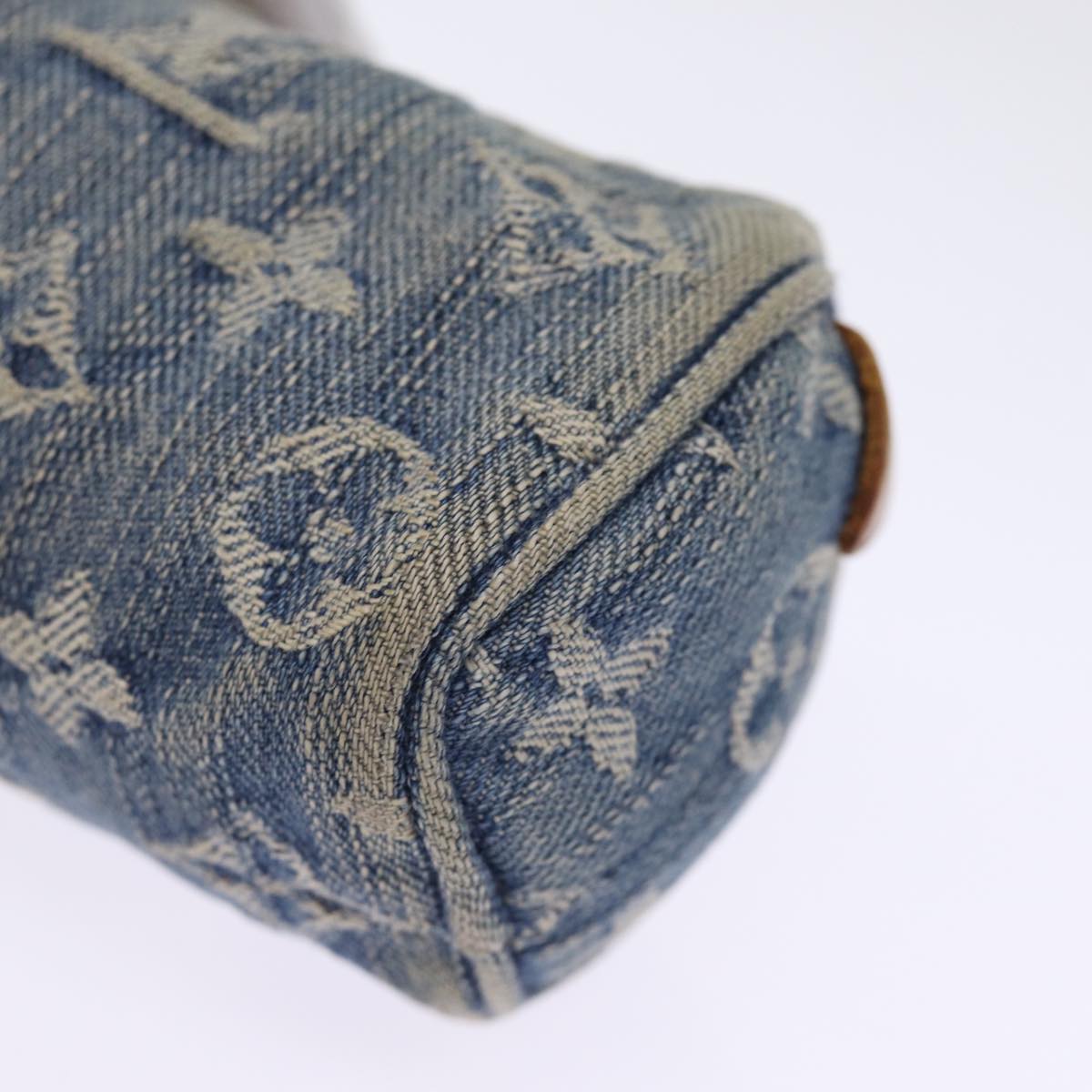 LOUIS VUITTON Monogram Denim Trousse Speedy GM Pouch Blue M95081 LV yk12692