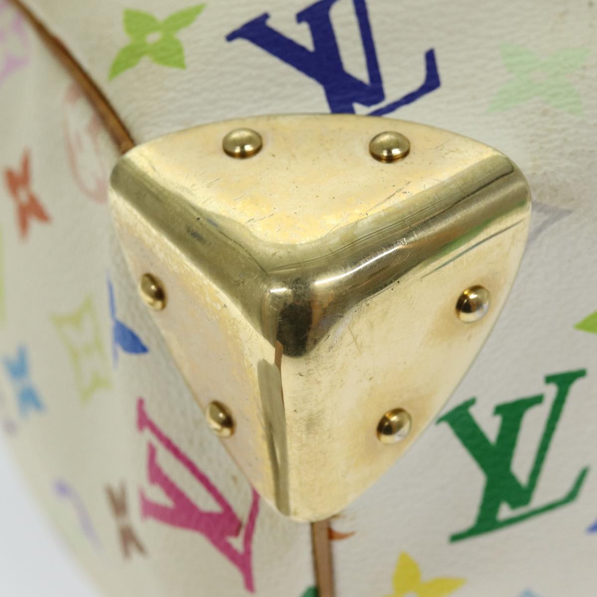 LOUIS VUITTON Monogram Multicolor Speedy 30 Hand Bag White M92643 yk12808