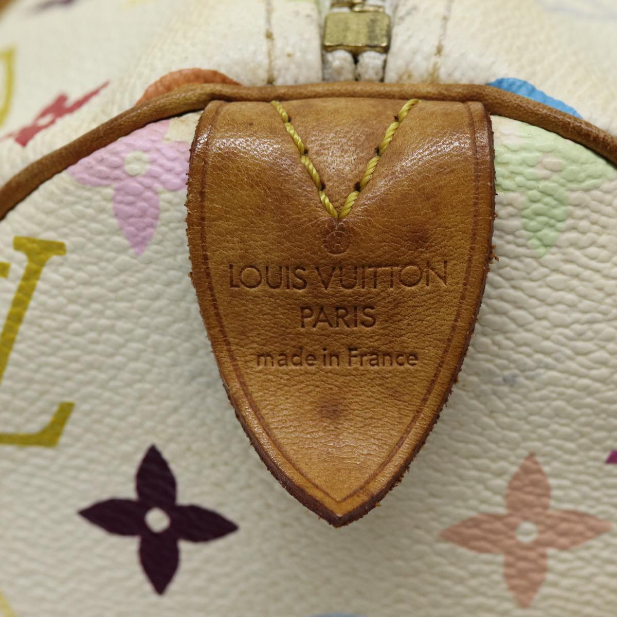 LOUIS VUITTON Monogram Multicolor Speedy 30 Hand Bag White M92643 yk12808