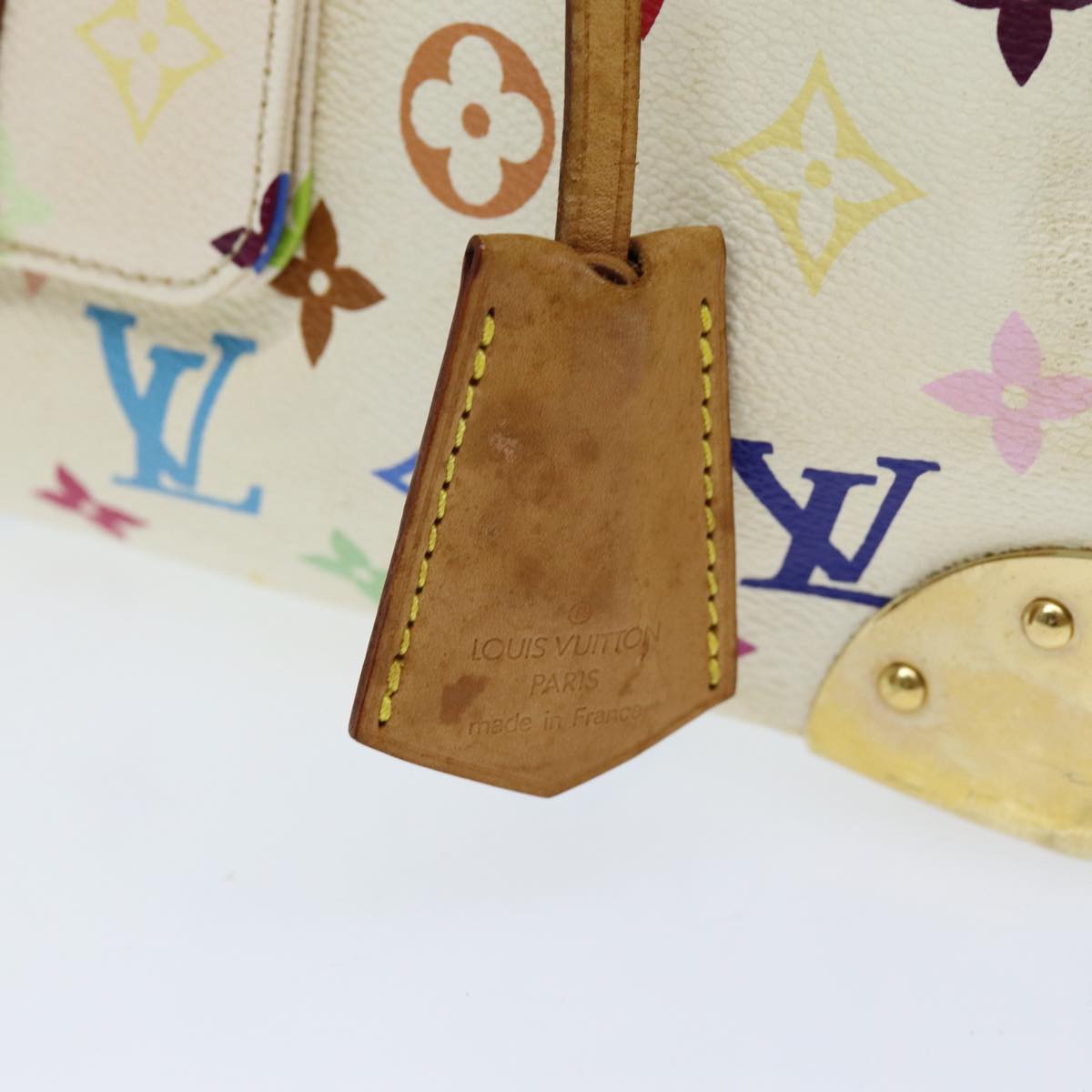 LOUIS VUITTON Monogram Multicolor Speedy 30 Hand Bag White M92643 yk12808