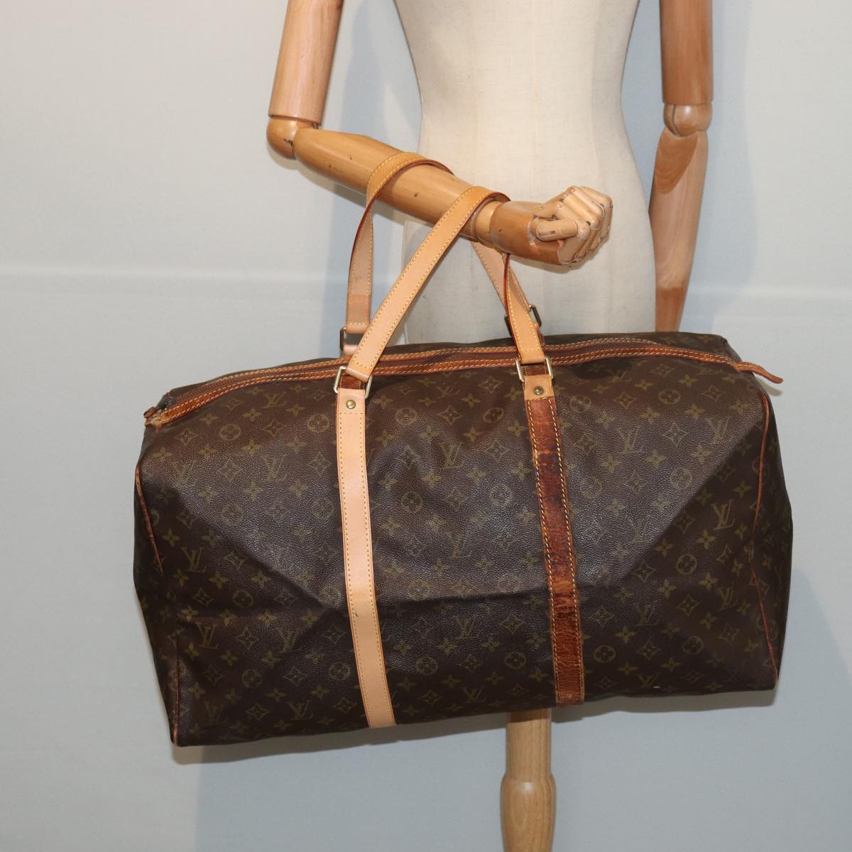 LOUIS VUITTON Monogram Sac Souple 55 Boston Bag M41622 LV yk13643