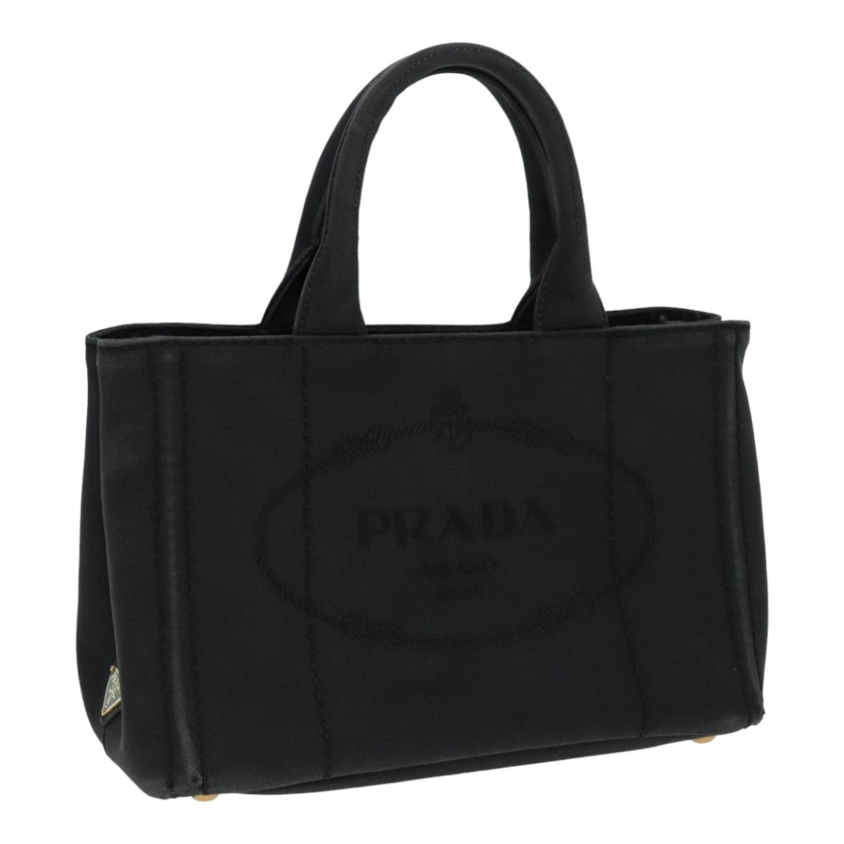 Luxury Prada Canapa PM Hand Bag Canvas Black  yk13957