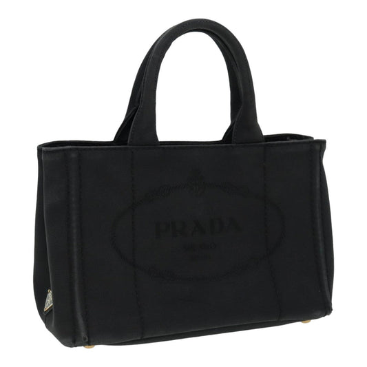 Luxury Prada Canapa PM Hand Bag Canvas Black  yk13957