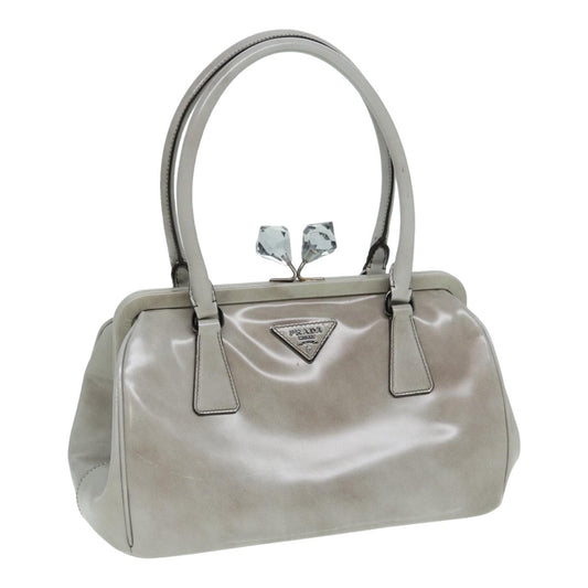 Luxury Prada Hand Bag Patent leather Gray  yk13975