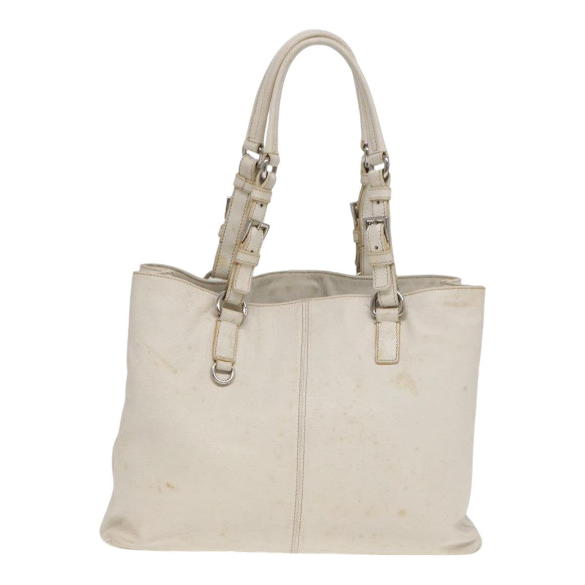 Luxury Prada Tote Bag Leather 2way White  yk14111