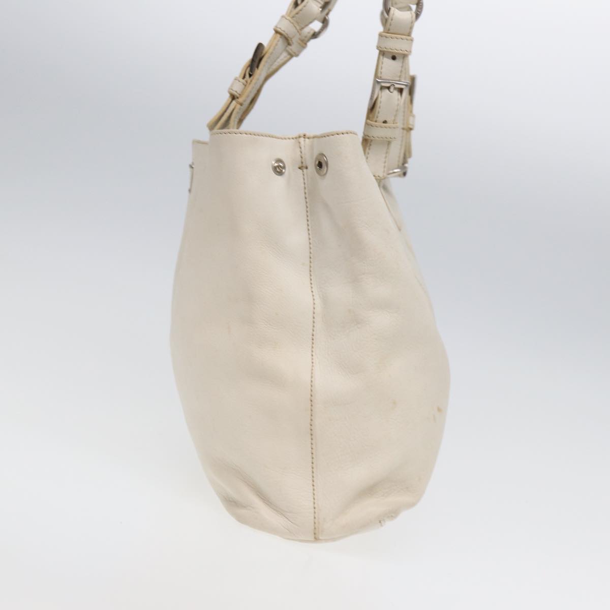Luxury Prada Tote Bag Leather 2way White  yk14111