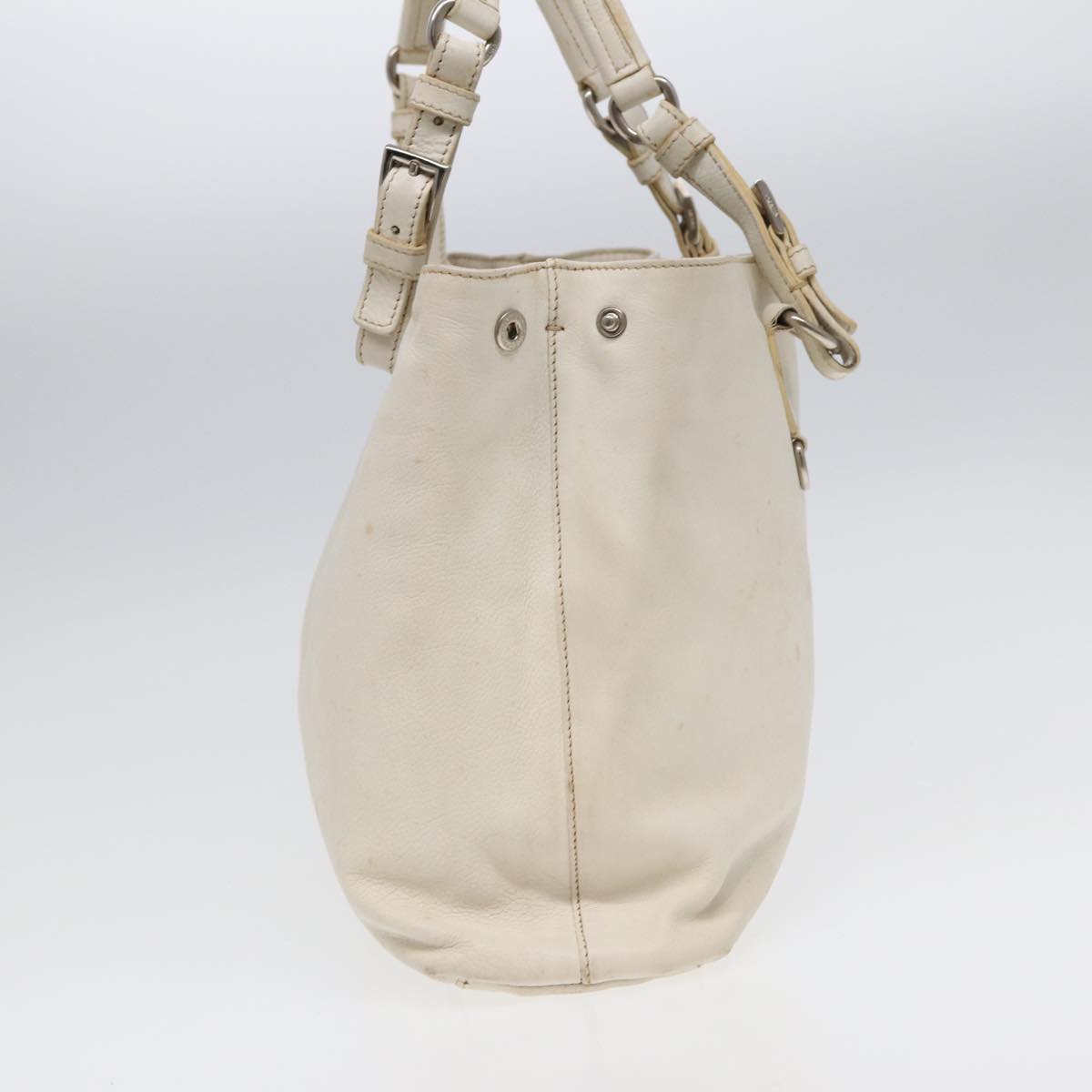Luxury Prada Tote Bag Leather 2way White  yk14111