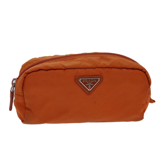 Luxury Prada Pouch Nylon Silver Orange  yk14137