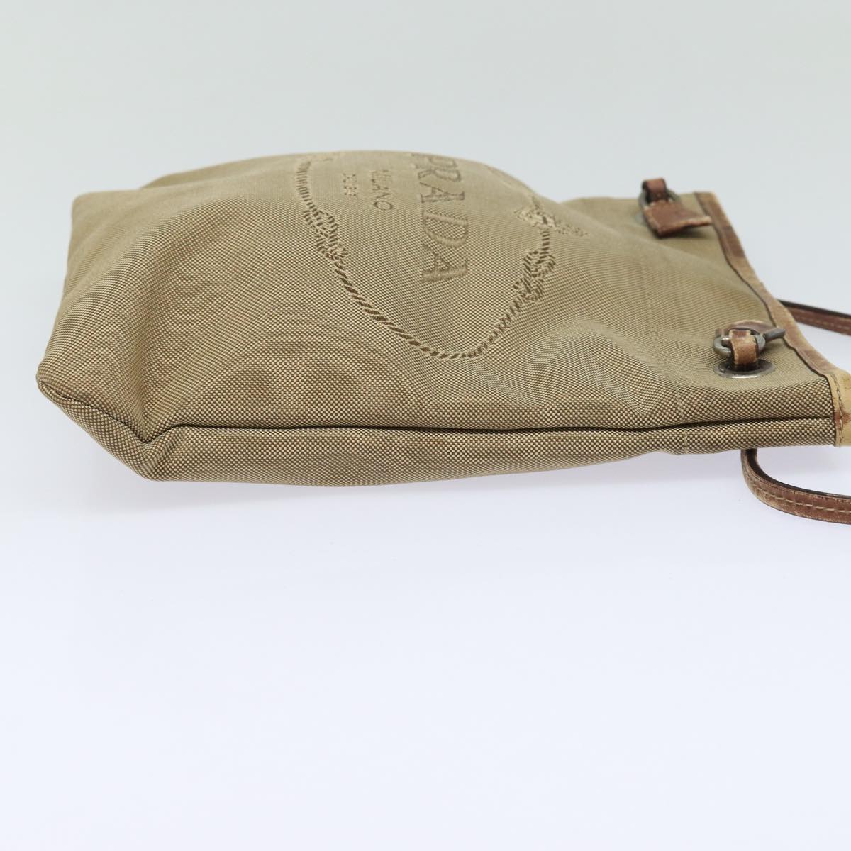 Luxury Prada Shoulder Bag Canvas Beige Silver  yk14232