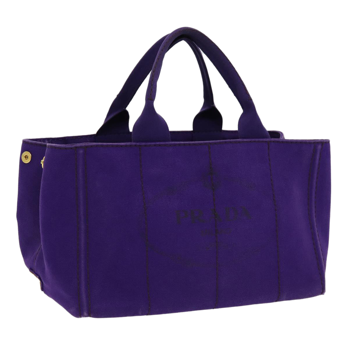 Luxury Prada Canapa MM Hand Bag Canvas Purple Gold  yk14234