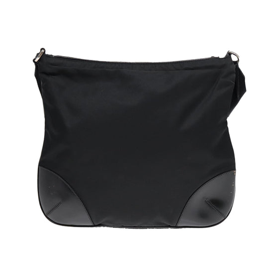 Luxury Prada Shoulder Bag Nylon Black Silver  yk14370