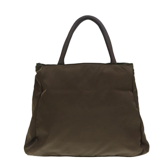 Luxury Prada Hand Bag Nylon Brown Silver  yk14423
