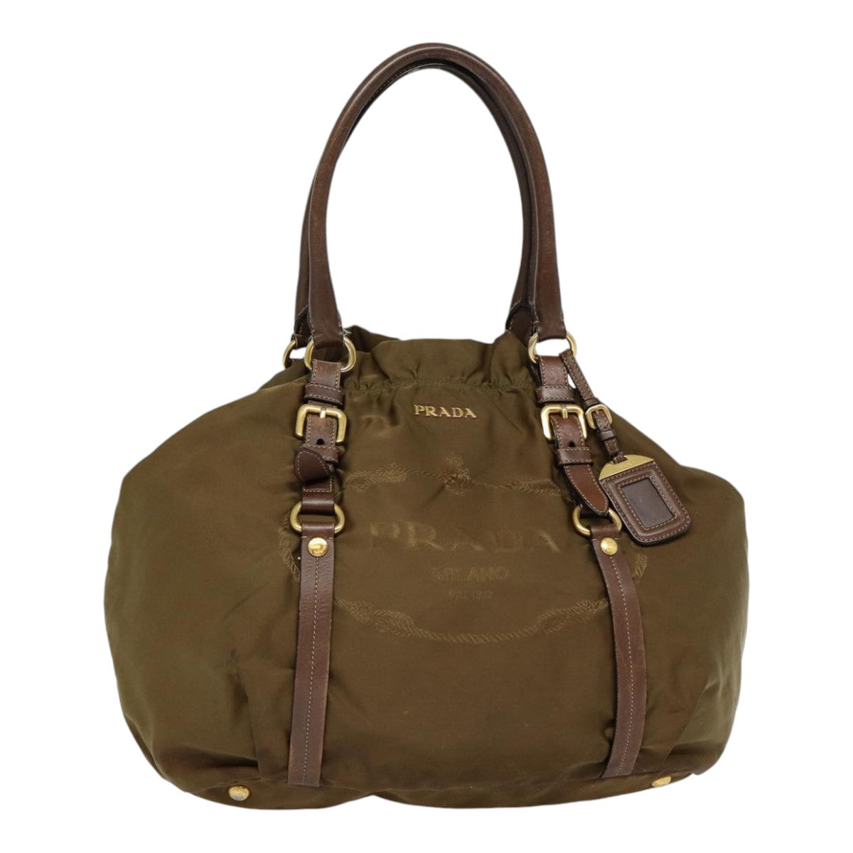 Luxury Prada Tote Bag Nylon Gold Brown  yk14427