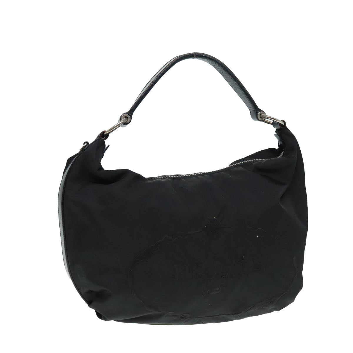 Luxury Prada Shoulder Bag Nylon Black Silver  yk14428
