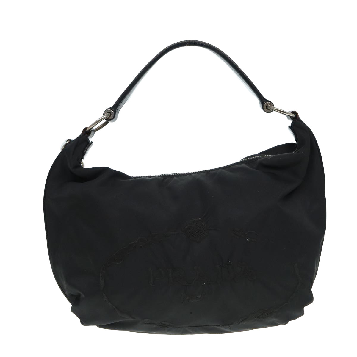 Luxury Prada Shoulder Bag Nylon Black Silver  yk14428