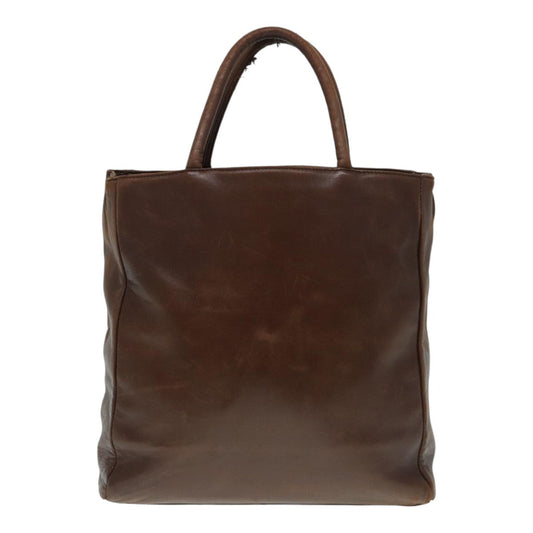 Luxury Prada Hand Bag Leather Brown Silver  yk14450