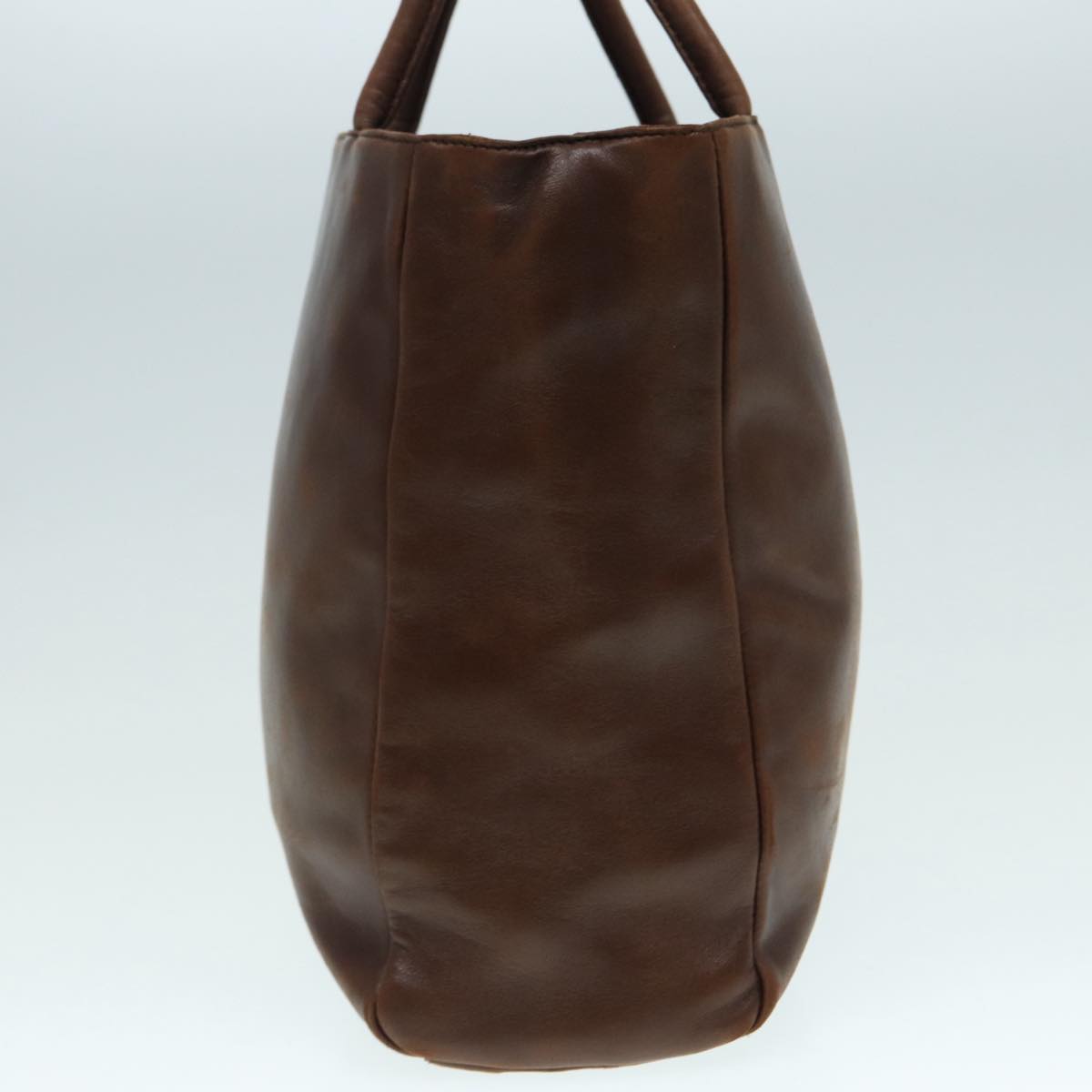 Luxury Prada Hand Bag Leather Brown Silver  yk14450