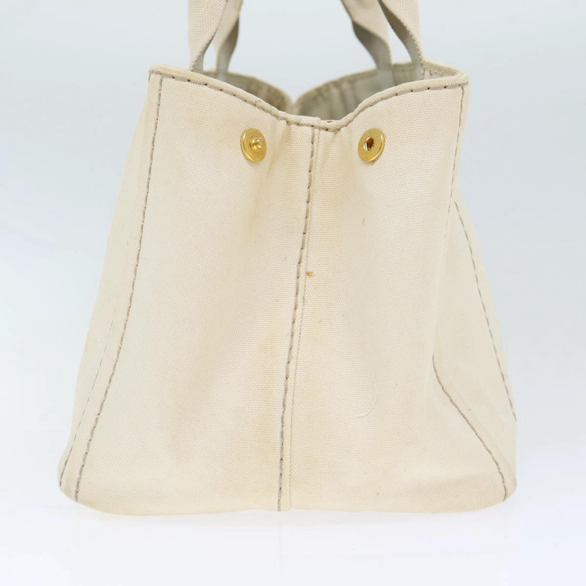 Luxury Prada Canapa MM Hand Bag Canvas Beige Gold  yk14457
