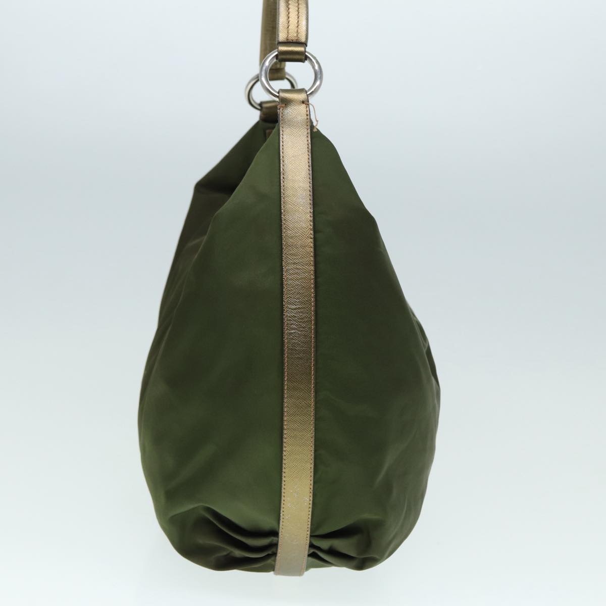 Luxury Prada Shoulder Bag Nylon Khaki Silver  yk14476