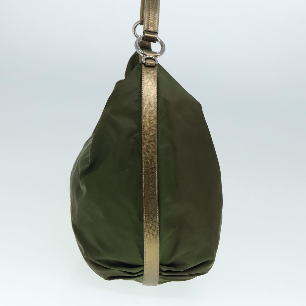 Luxury Prada Shoulder Bag Nylon Khaki Silver  yk14476