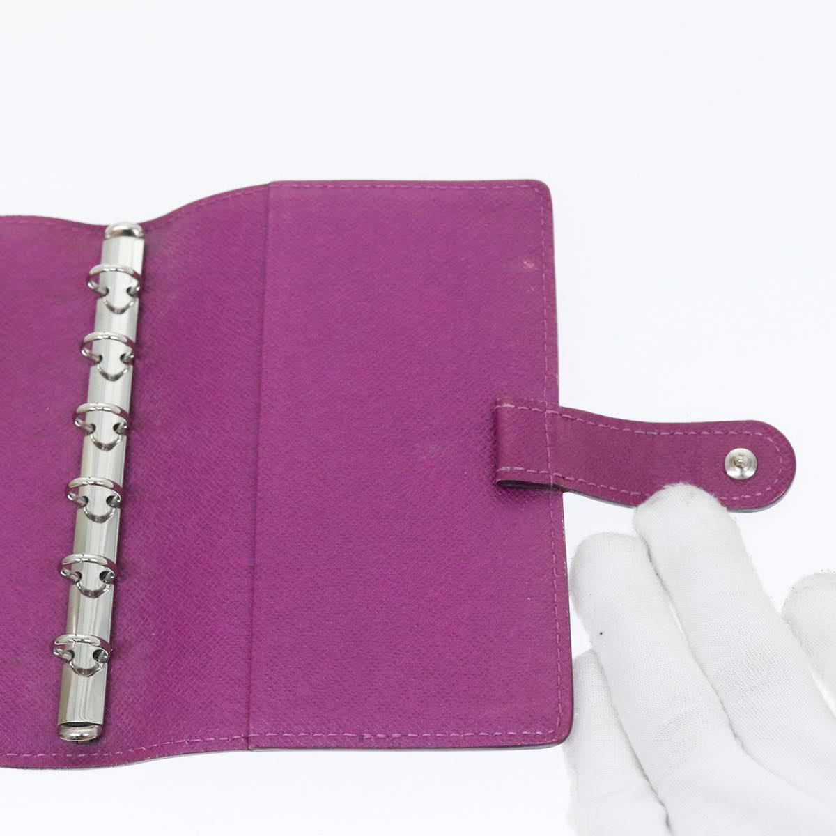 LOUIS VUITTON Epi Agenda PM Day Planner Cover Purple Cassis R2005K yk14496
