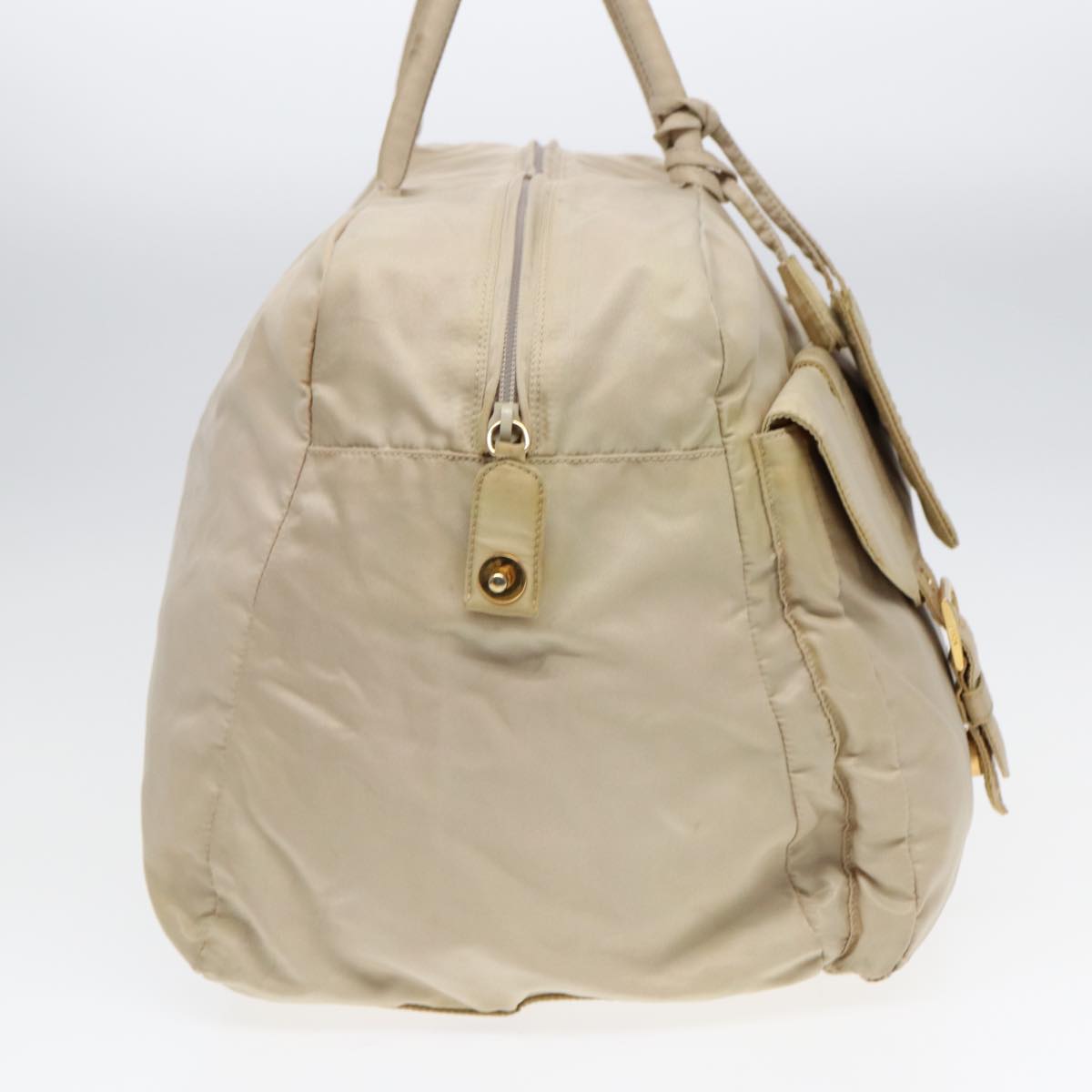 Luxury Prada Hand Bag Nylon Beige Gold  yk14530