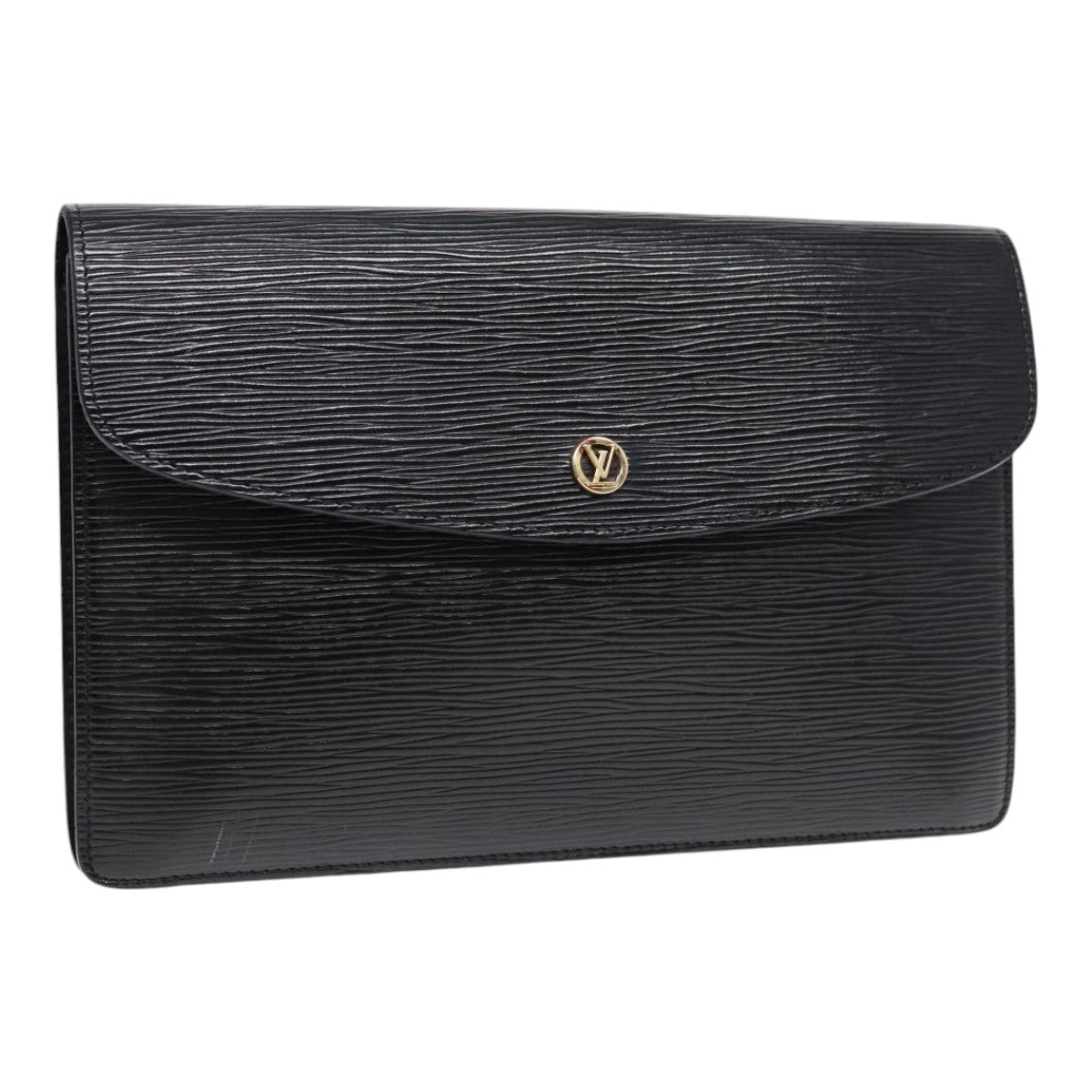 LOUIS VUITTON Epi Montaigne 27 Clutch Bag Black M52652 LV yk14592
