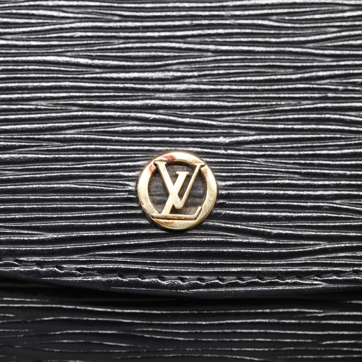 LOUIS VUITTON Epi Montaigne 27 Clutch Bag Black M52652 LV yk14592