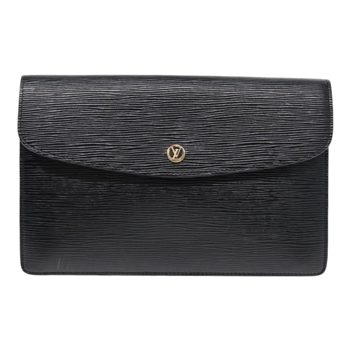 LOUIS VUITTON Epi Montaigne 27 Clutch Bag Black M52652 LV yk14592