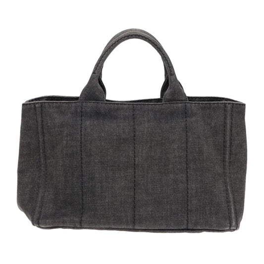 Luxury Prada Canapa MM Hand Bag Denim Gray Gold  yk14676