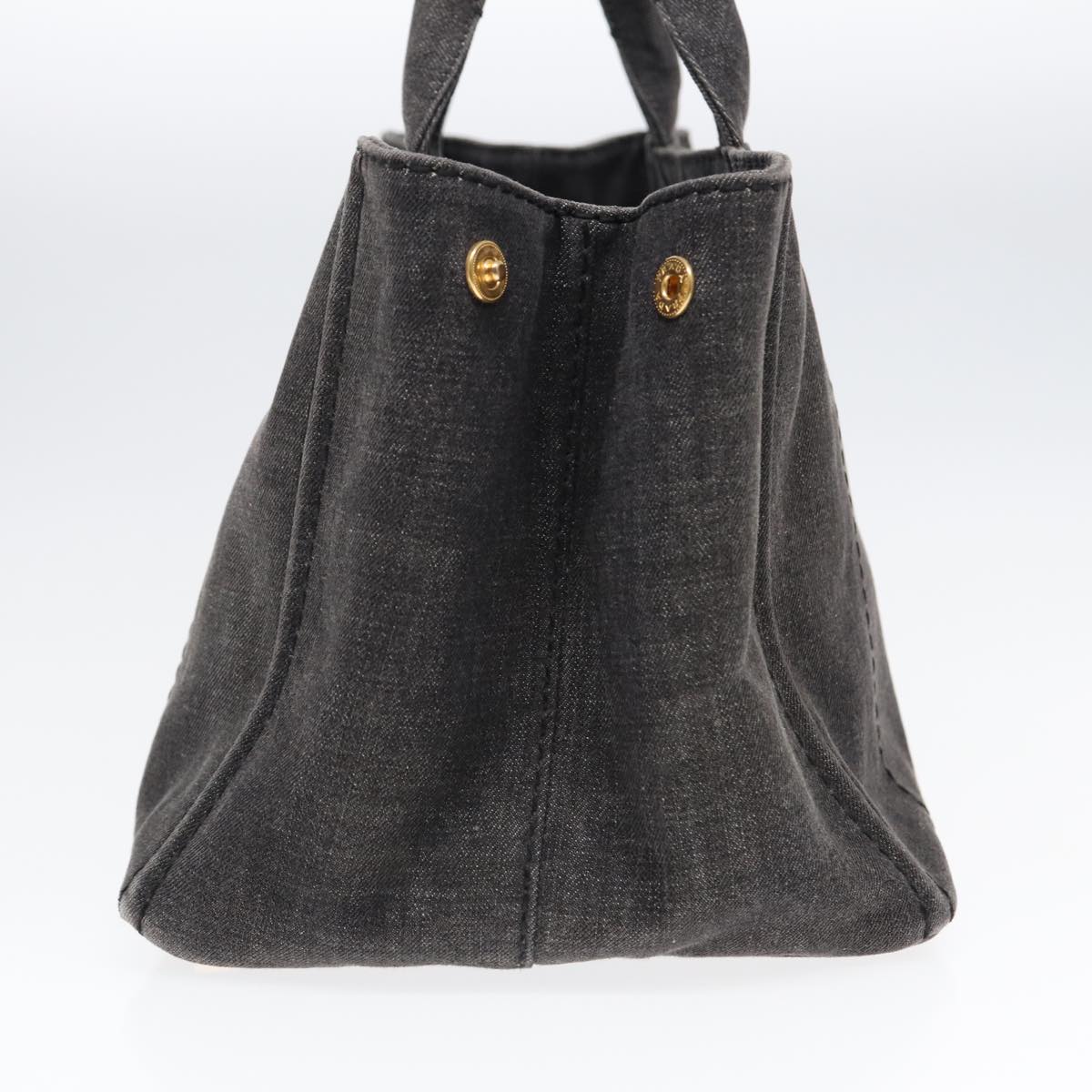 Luxury Prada Canapa MM Hand Bag Denim Gray Gold  yk14676