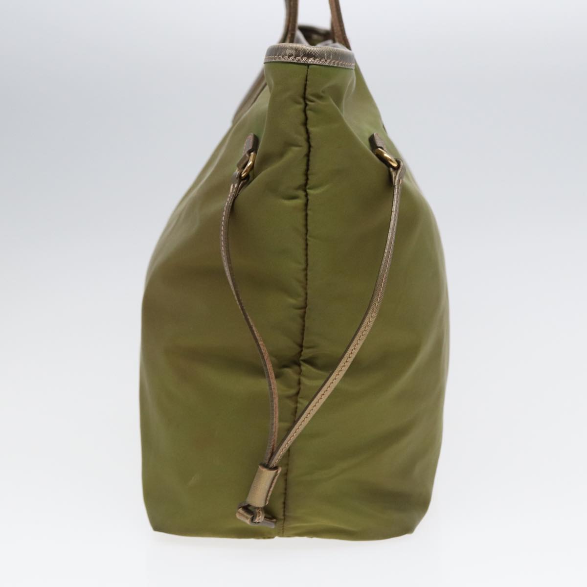 Luxury Prada Tote Bag Nylon Green Gold  yk14680