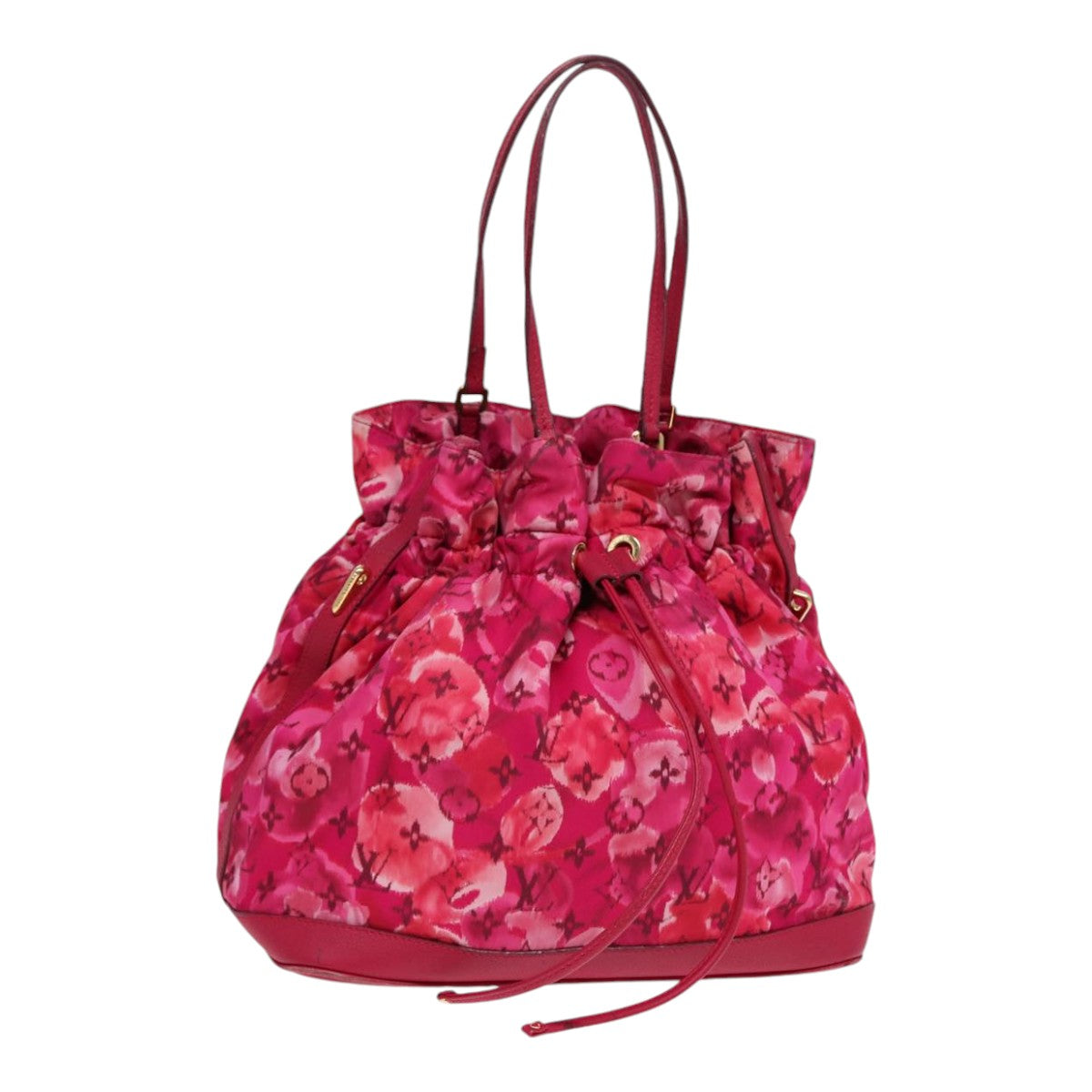 LOUIS VUITTON Ikat Flower Noe full MM Shoulder Bag Nylon Red M94313 yk14721