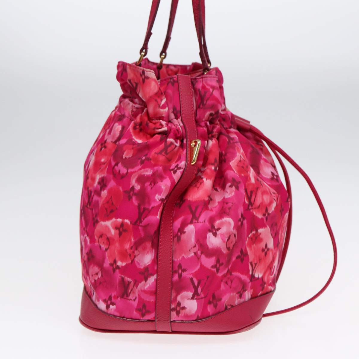 LOUIS VUITTON Ikat Flower Noe full MM Shoulder Bag Nylon Red M94313 yk14721