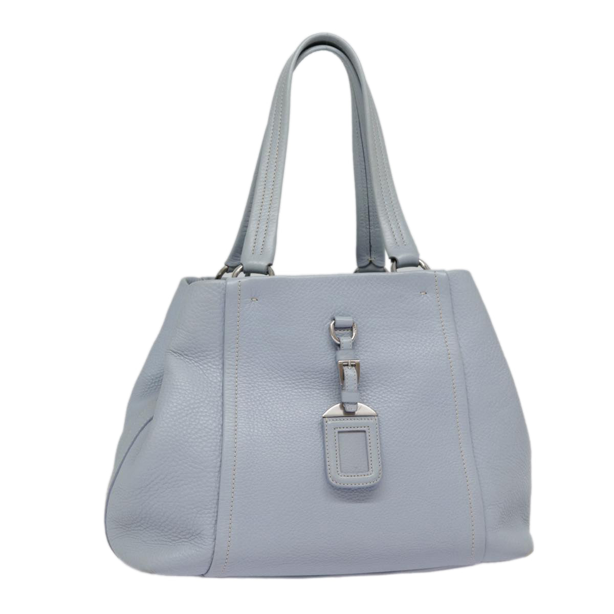 Luxury Prada Tote Bag Leather Blue Silver  yk14741
