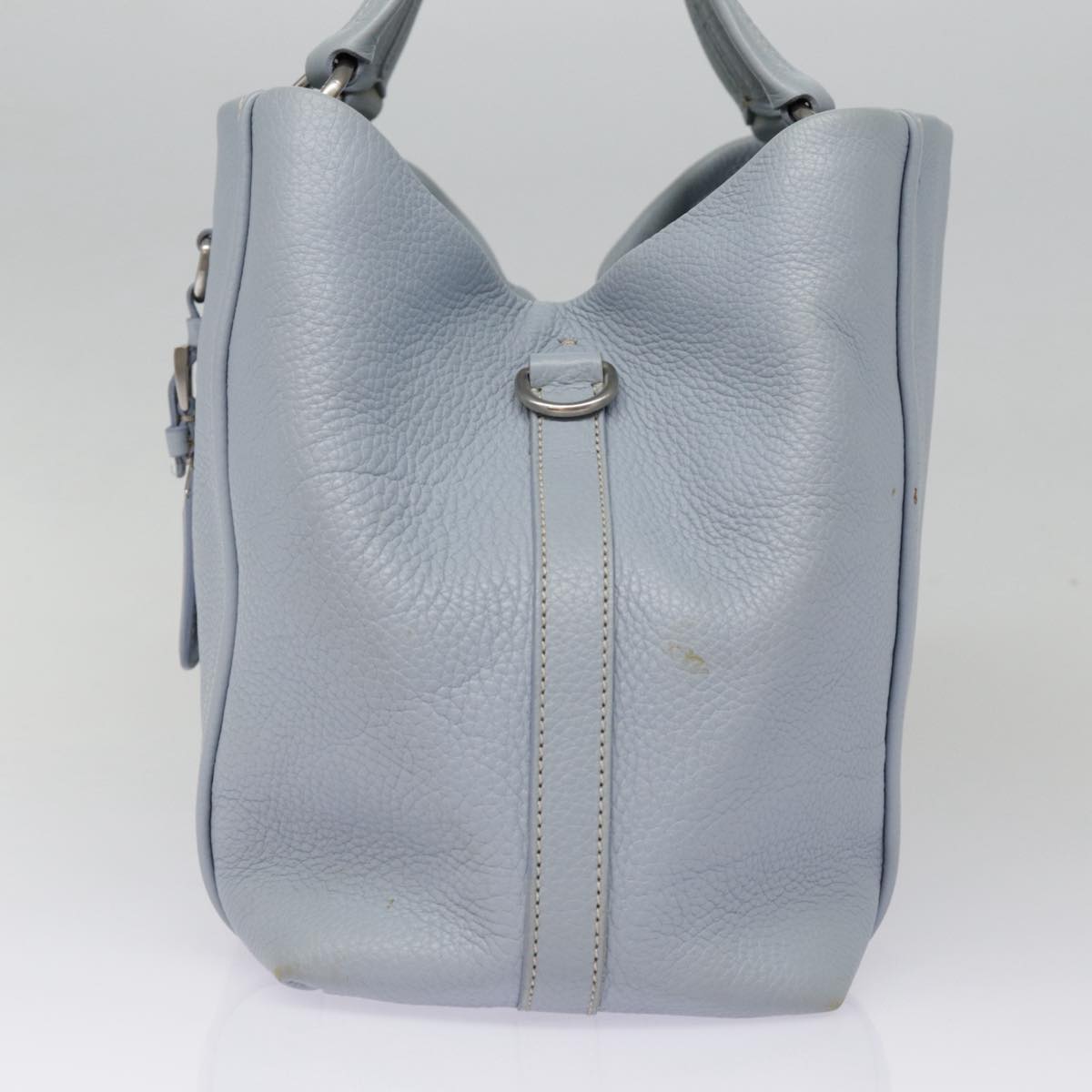 Luxury Prada Tote Bag Leather Blue Silver  yk14741