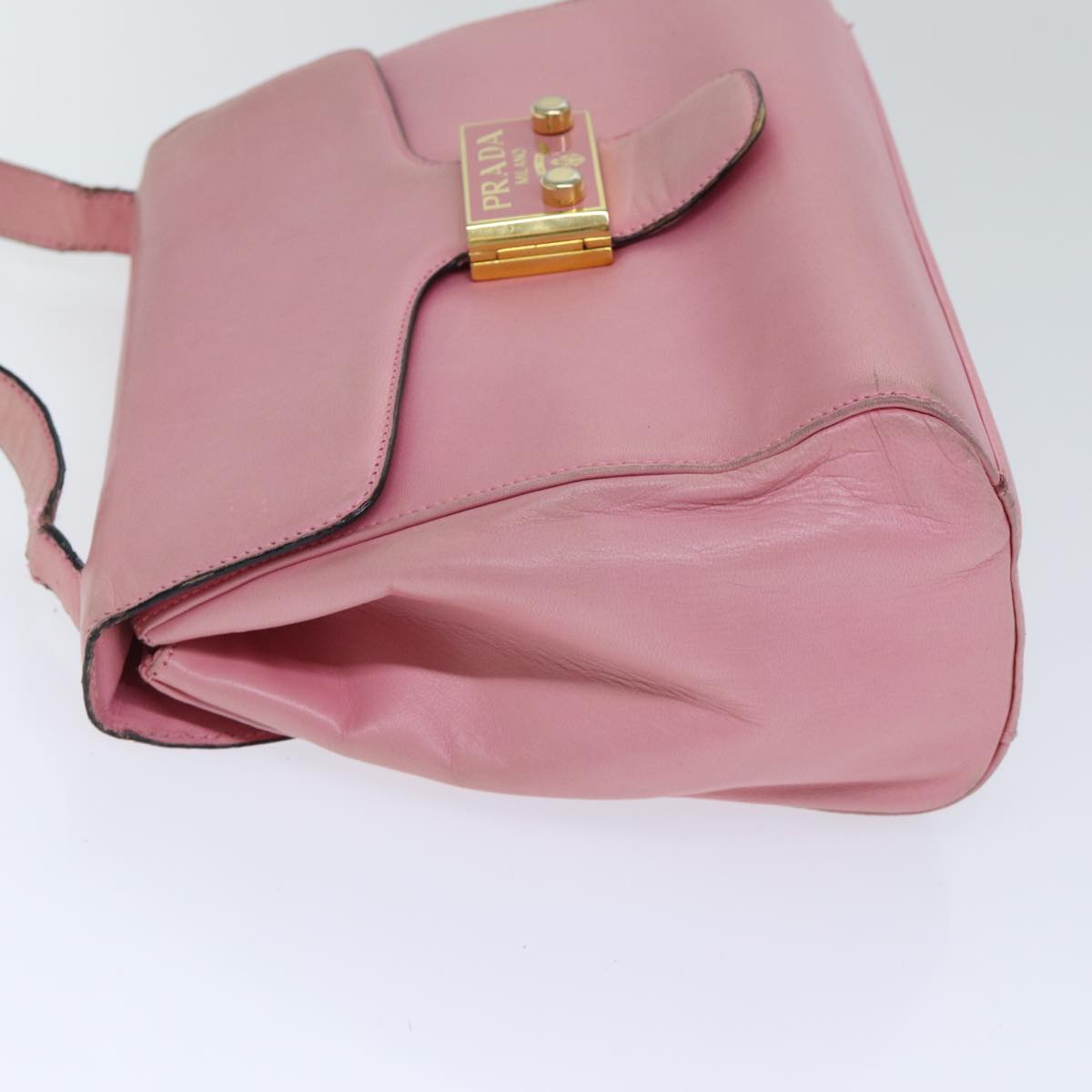 Luxury Prada Shoulder Bag Lamb Skin Pink Gold  yk14828