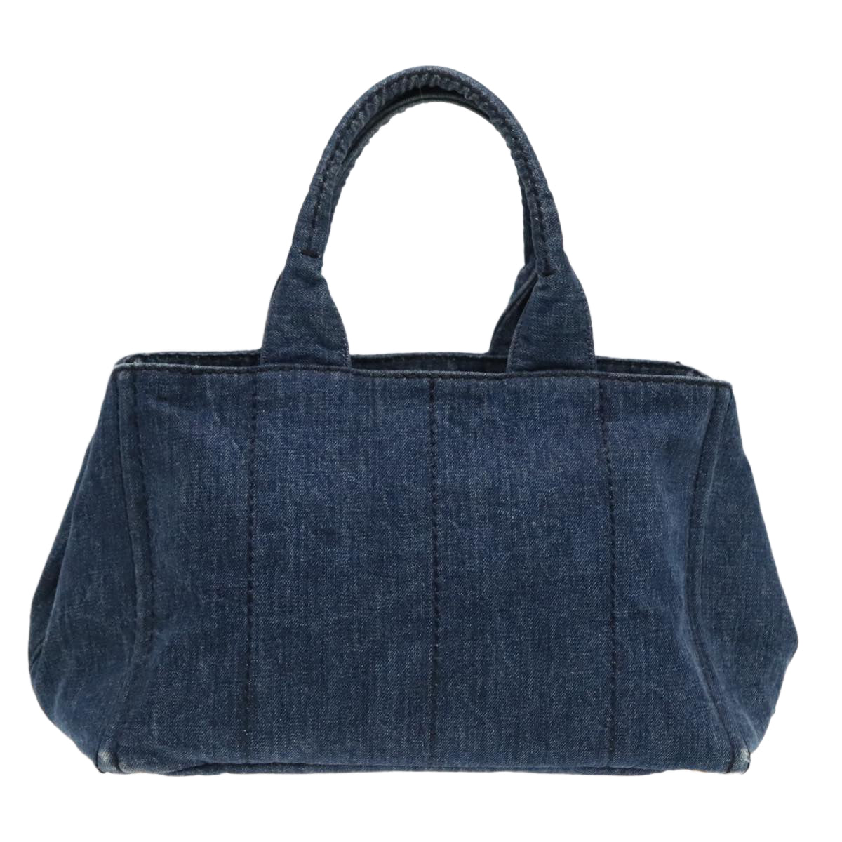Luxury Prada Canapa MM Hand Bag Denim Blue Gold  yk14905