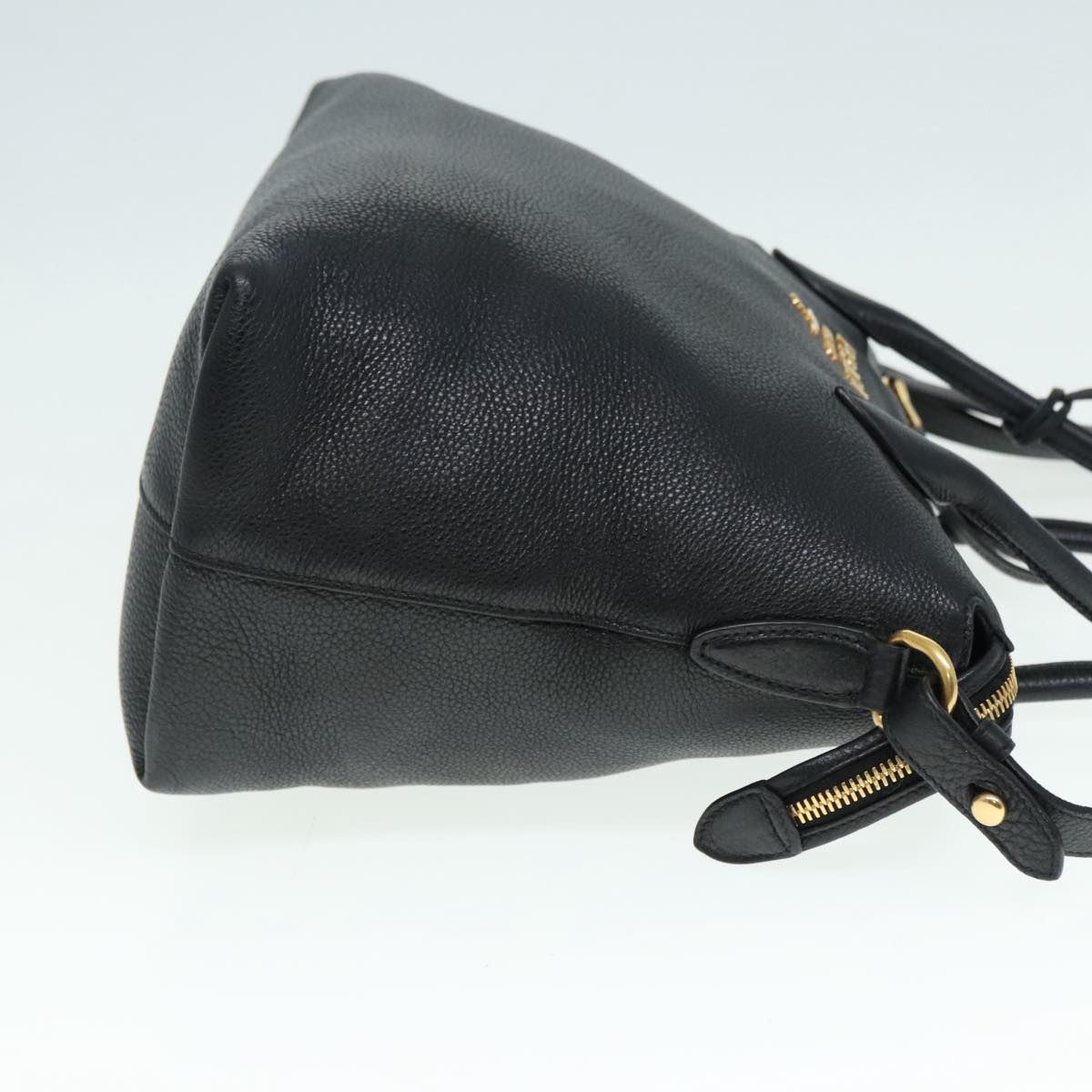 Luxury Prada Hand Bag Leather 2way Black Gold 1BA157  yk14949
