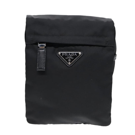 Luxury Prada Shoulder Bag Nylon Black Silver  yk15056