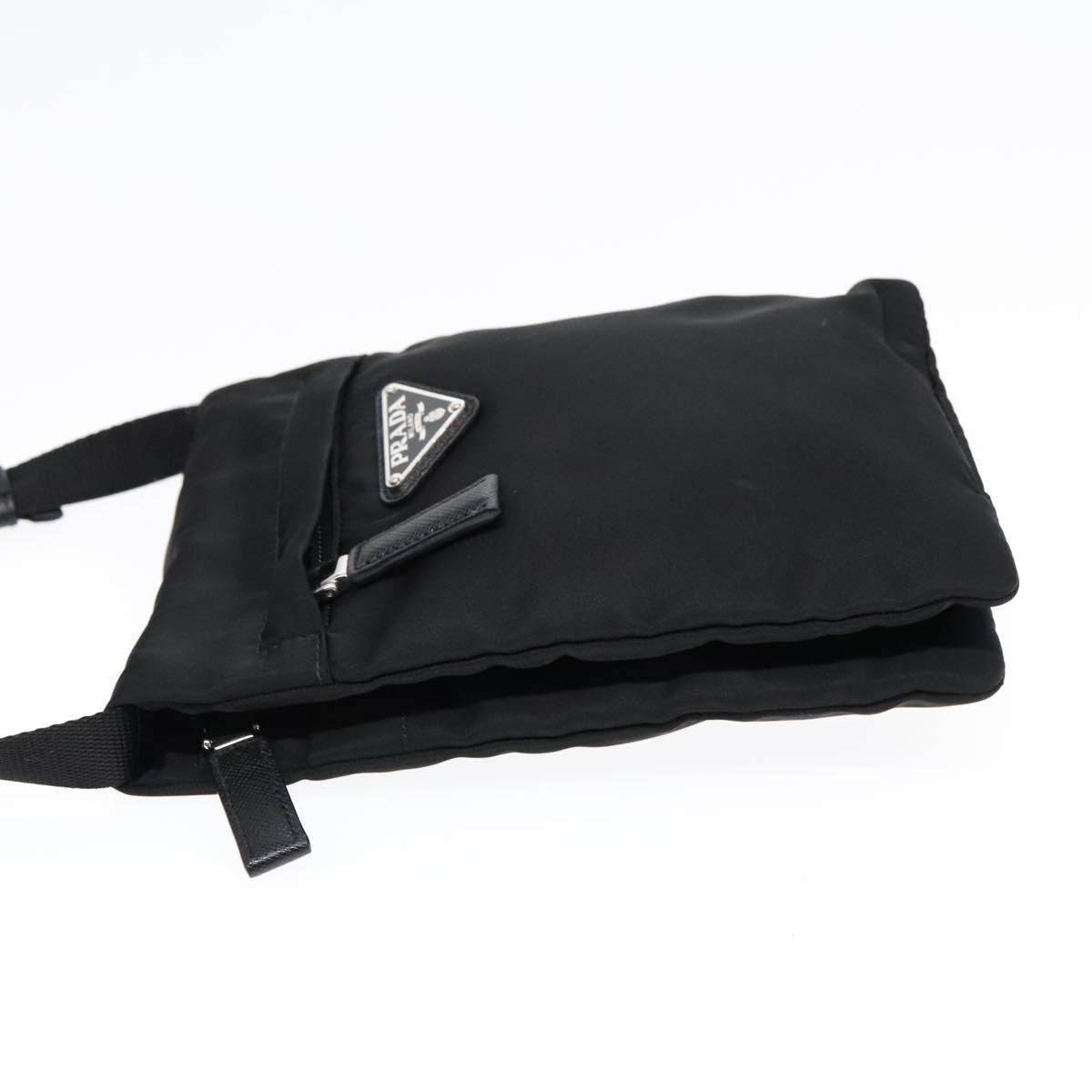 Luxury Prada Shoulder Bag Nylon Black Silver  yk15056