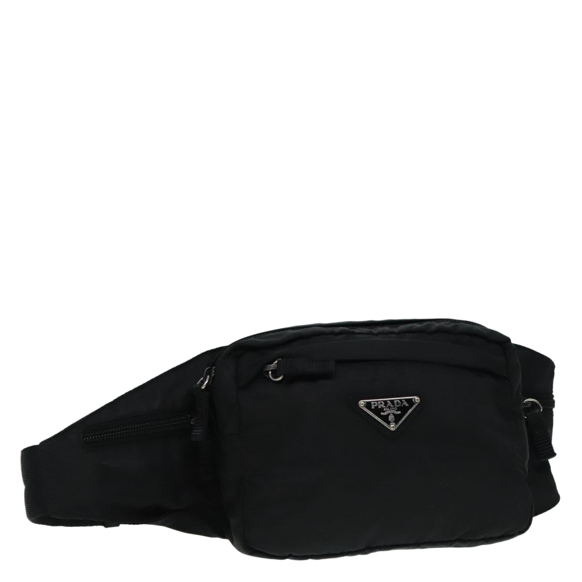 Luxury Prada Waist bag Nylon Black Silver  yk15070