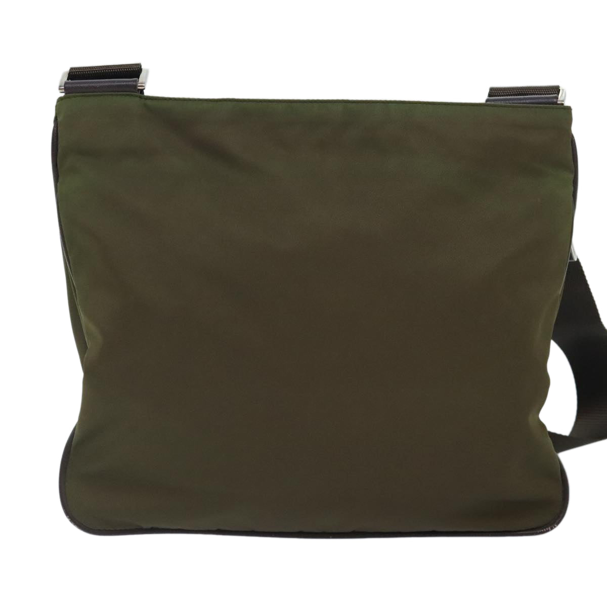 Luxury Prada Shoulder Bag Nylon Khaki Silver  yk15095