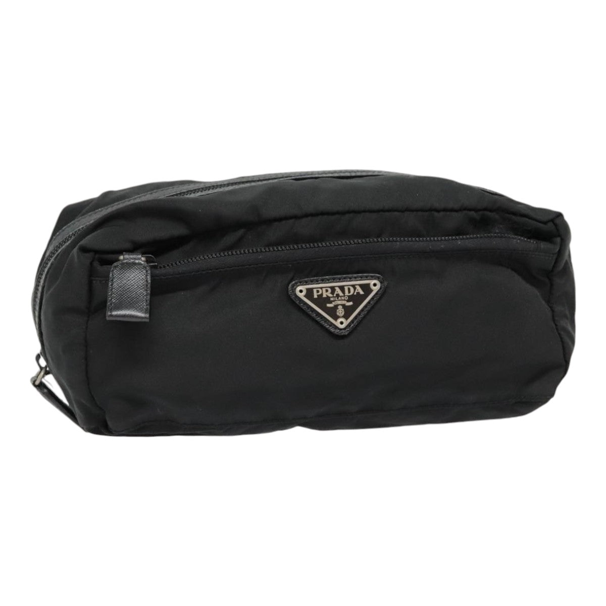 Luxury Prada Pouch Nylon Black Silver  yk15126