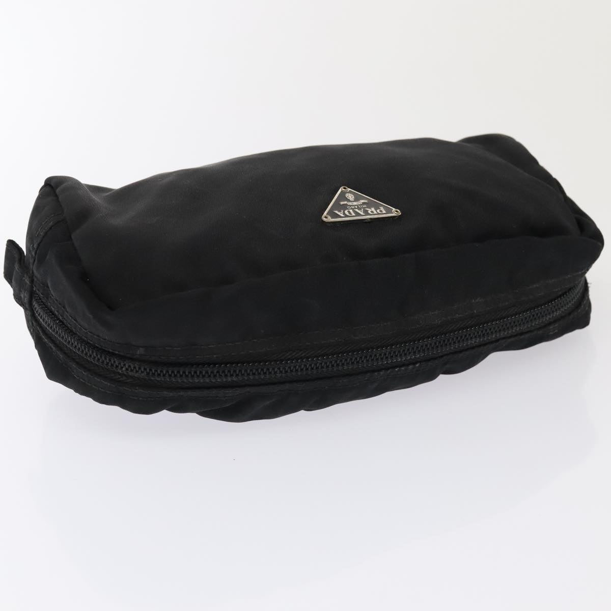 Luxury Prada Pouch Nylon Black Silver  yk15131